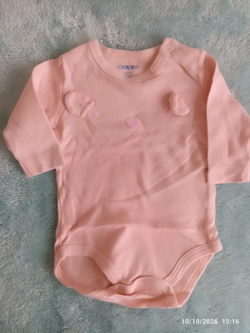 Body de bebé rosado Cherokee con detalles