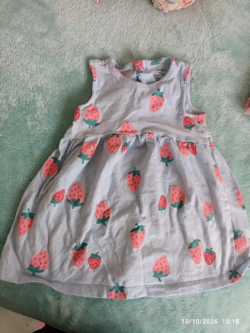 Vestido de bebé con estampado de frutillas - 2