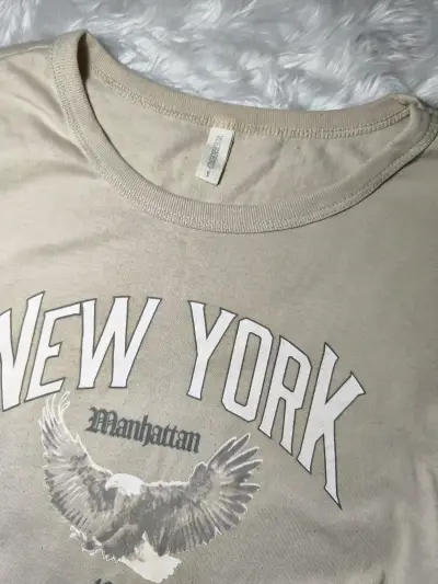 Polera corta beige Aesthetic talla S - miniatura 2
