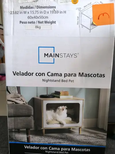 Velador con cama para mascotas Mainstays - miniatura 2