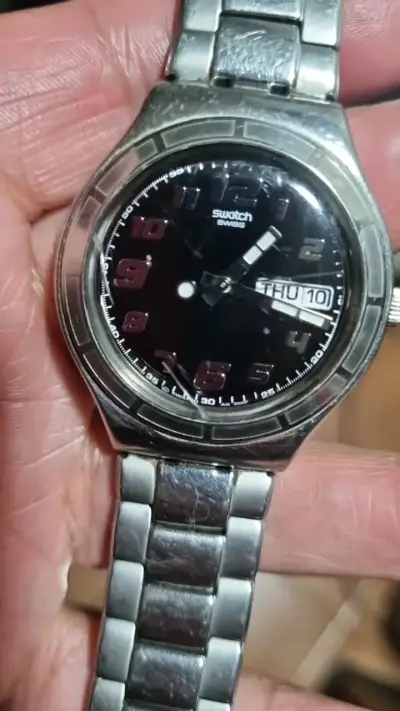Reloj Swatch Irony Cuarzo Esfera Negra Vintage - miniatura 3