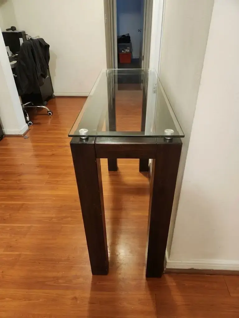 Mesa Arrimo cubierta vidrio moderna 100x35x80cm - 2