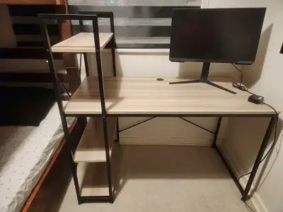 Escritorio con estantería integrada 120x60cm - miniatura 1