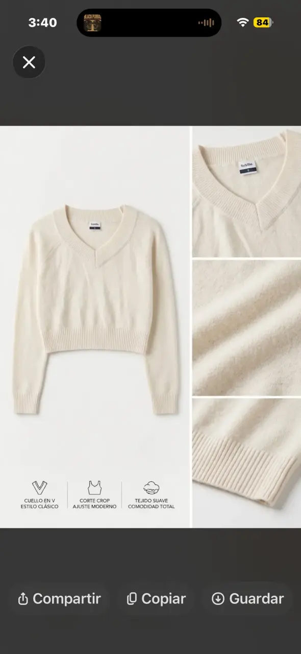 Suéter beige cuello en V Sybilla