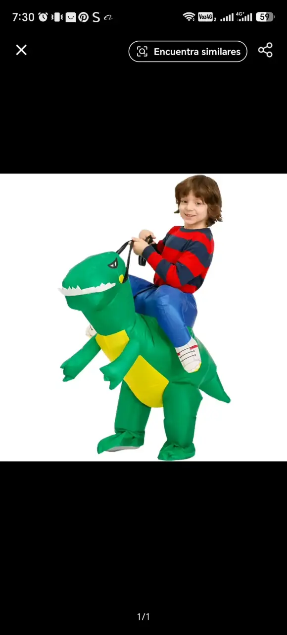 Disfraz inflable de dinosaurio para niños