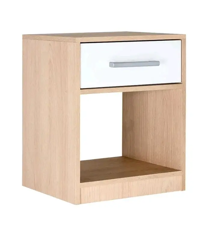 Juego de dormitorio moderno blanco y madera - 2