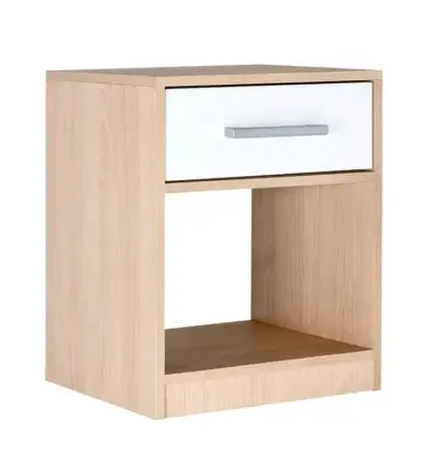 Juego de dormitorio moderno blanco y madera - miniatura 2