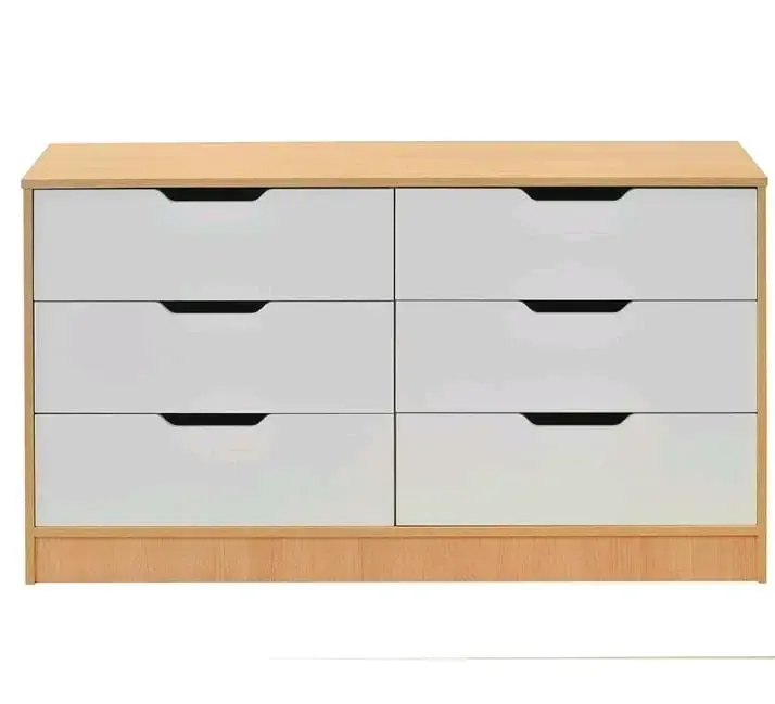 Juego de dormitorio moderno blanco y madera - 3