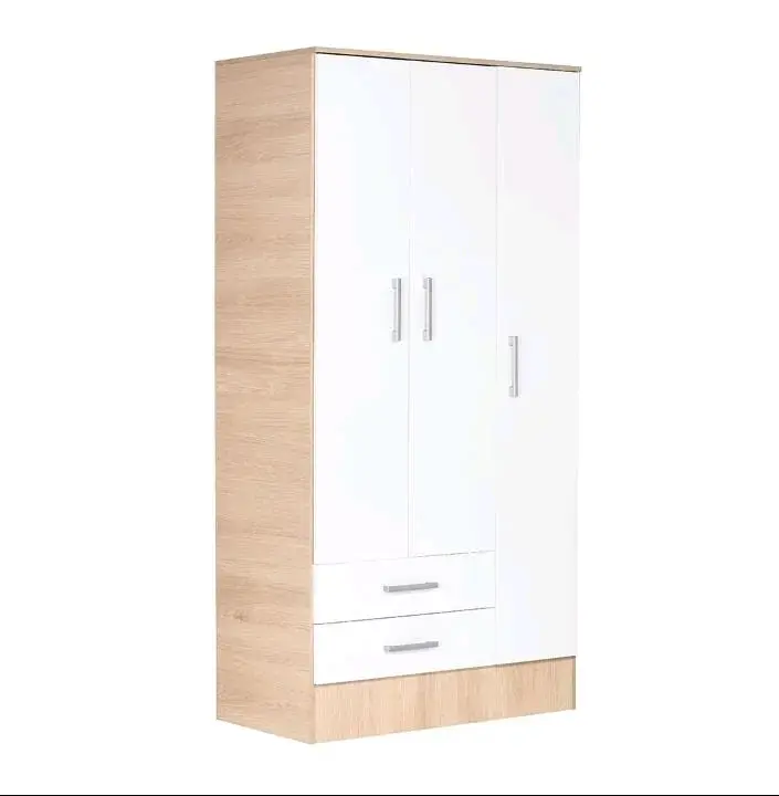 Juego de dormitorio moderno blanco y madera - 4