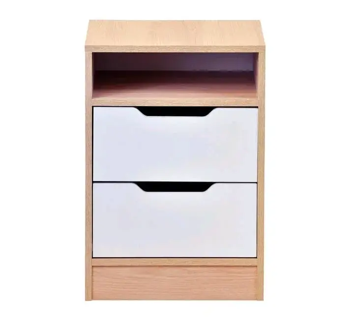 Juego de dormitorio moderno blanco y madera - 6