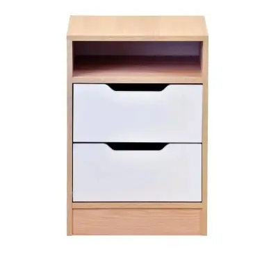 Juego de dormitorio moderno blanco y madera - miniatura 6