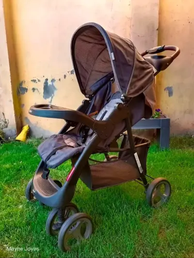 Coche de bebé Infanti con silla de auto gris - miniatura 3
