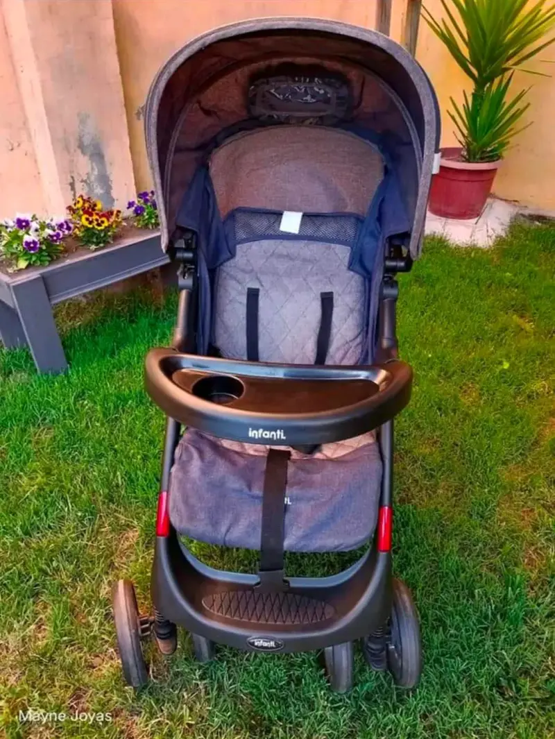 Coche de bebé Infanti con silla de auto gris - 4