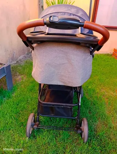 Coche de bebé Infanti con silla de auto gris - miniatura 5