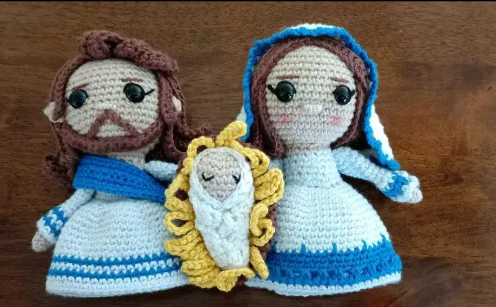 Conjunto de figuras de nacimiento tejidas a crochet - 4