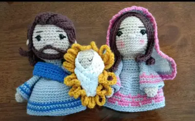 Conjunto de figuras de nacimiento tejidas a crochet - miniatura 6