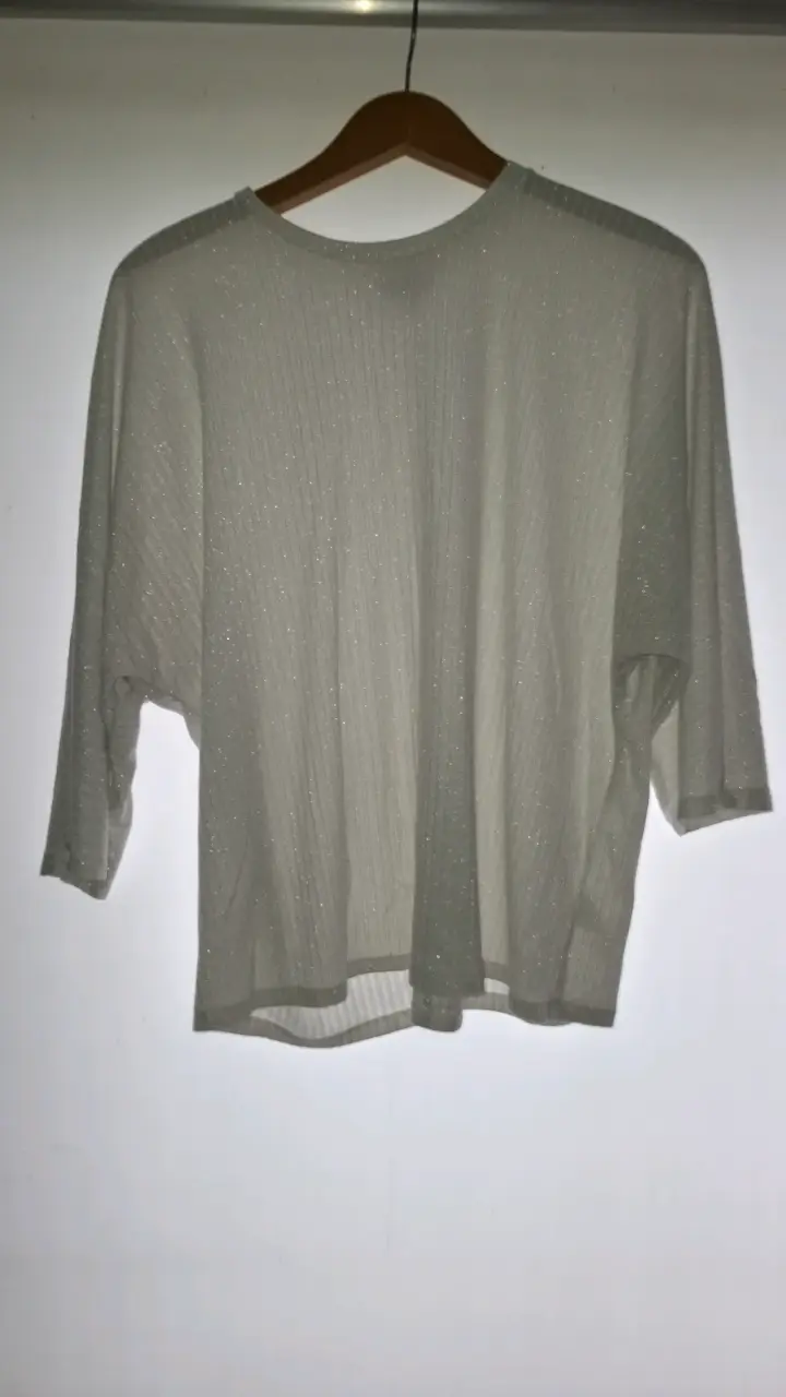 Blusa beige con brillo para mujer - 3