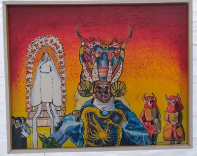Cuadro Pintura acrílica Diablada de Ayquina (2019) - miniatura 1