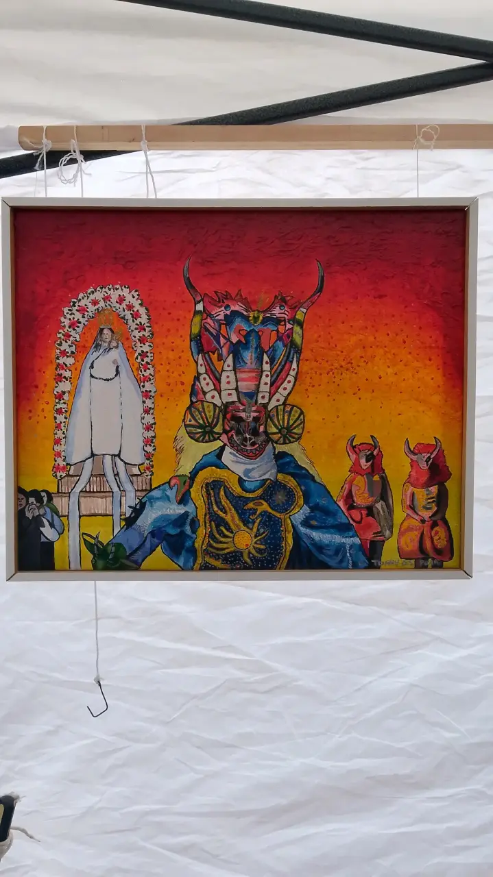 Cuadro Pintura acrílica Diablada de Ayquina (2019) - 2