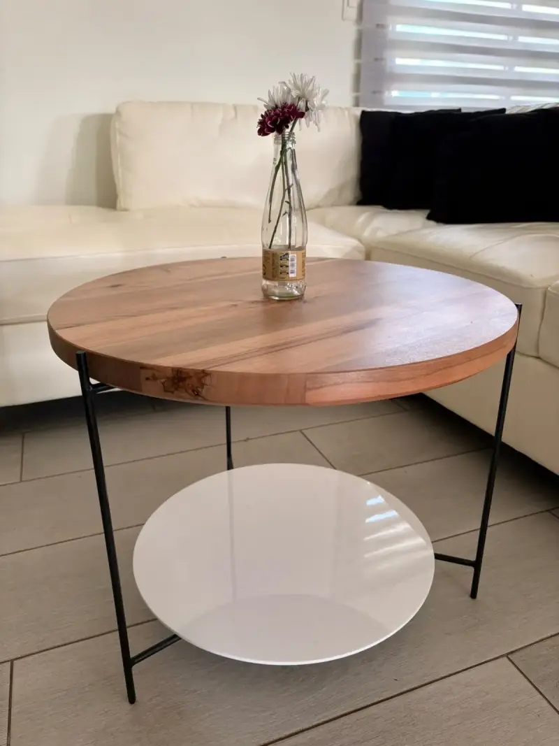 Mesa de centro redonda de madera y metal - 6