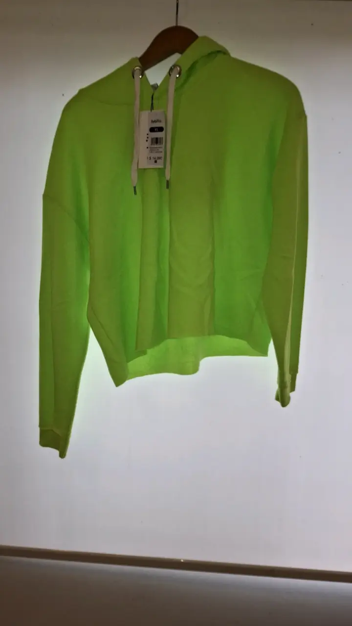Polerón verde neón con capucha talla XL - 1