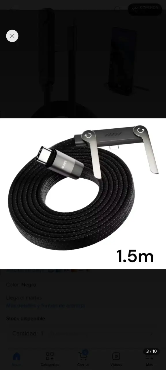 Cable Carga Rápida 240w 2en1 Tipo-c 1.5m Con Sopor - 6