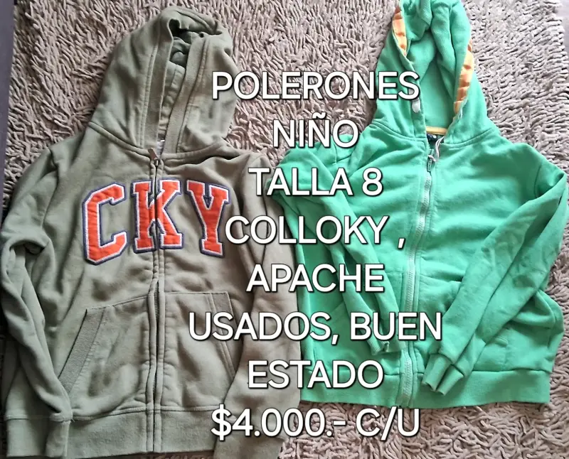Polerones para niño talla 8 Colloky y Apache