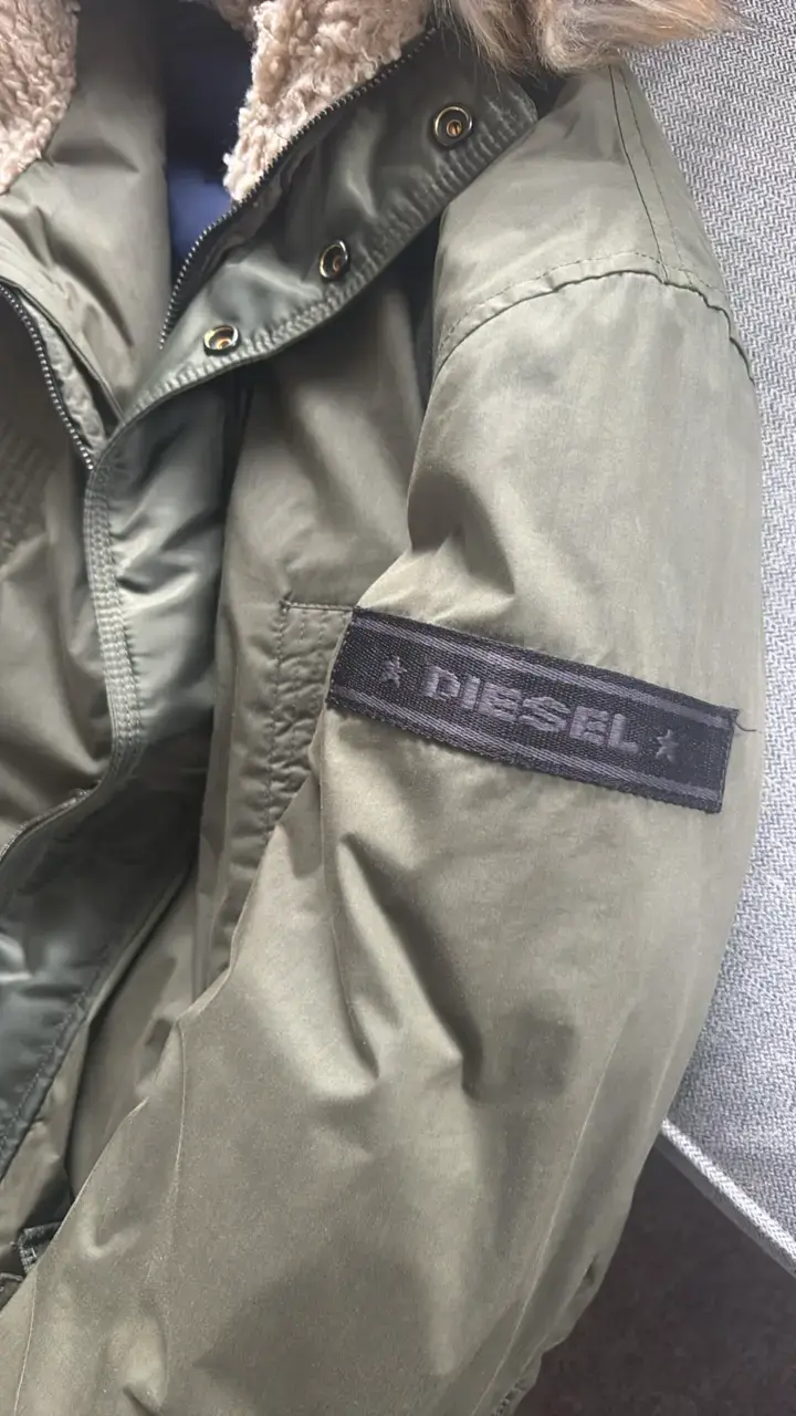 Parka verde con capucha de piel sintética Diesel - 3