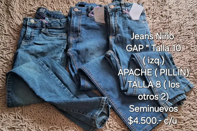 Jeans de niño GAP y Apache seminuevos