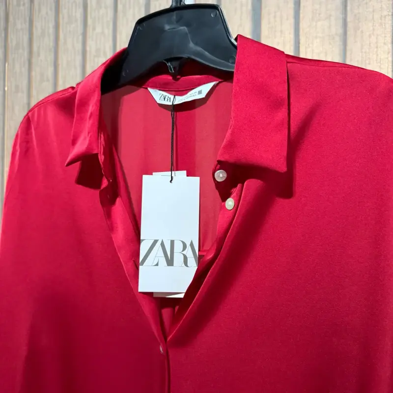 Blusa roja Zara talla L nueva - 3