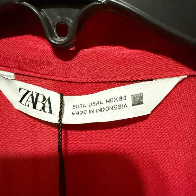 Blusa roja Zara talla L nueva - 4