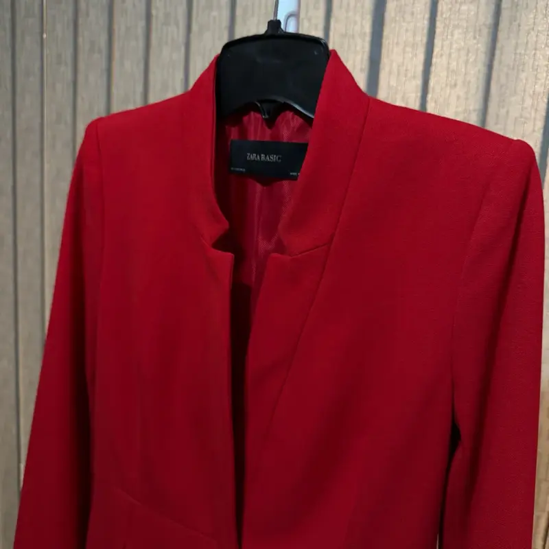 Blazer rojo Zara Basic talla S nuevo - 4
