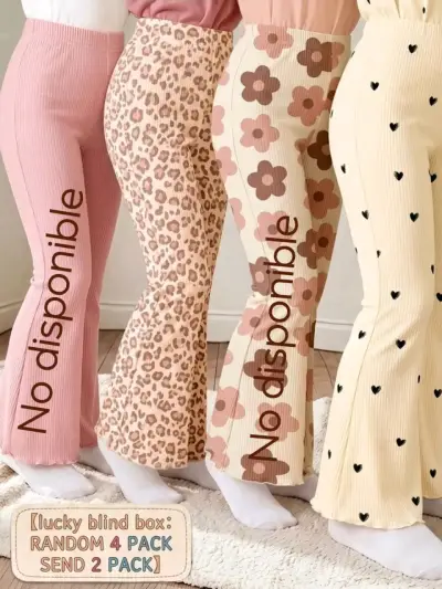 Pack de pantalones acampanados para niñas con estampados variados - miniatura 2