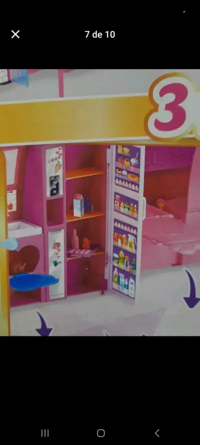 Casa rodante de juguete rosa con muñecas - miniatura 3