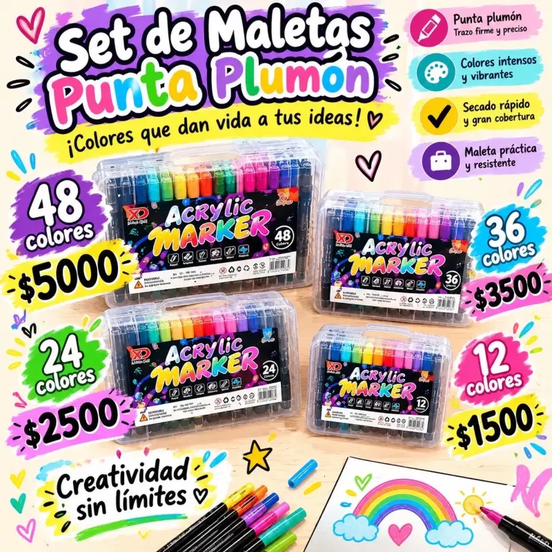 Set de Maletas de Marcadores Acrílicos - 1