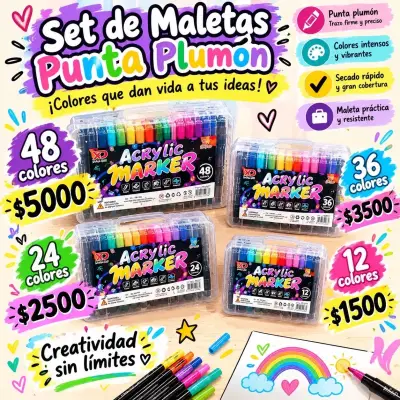 Set de Maletas de Marcadores Acrílicos - miniatura 1
