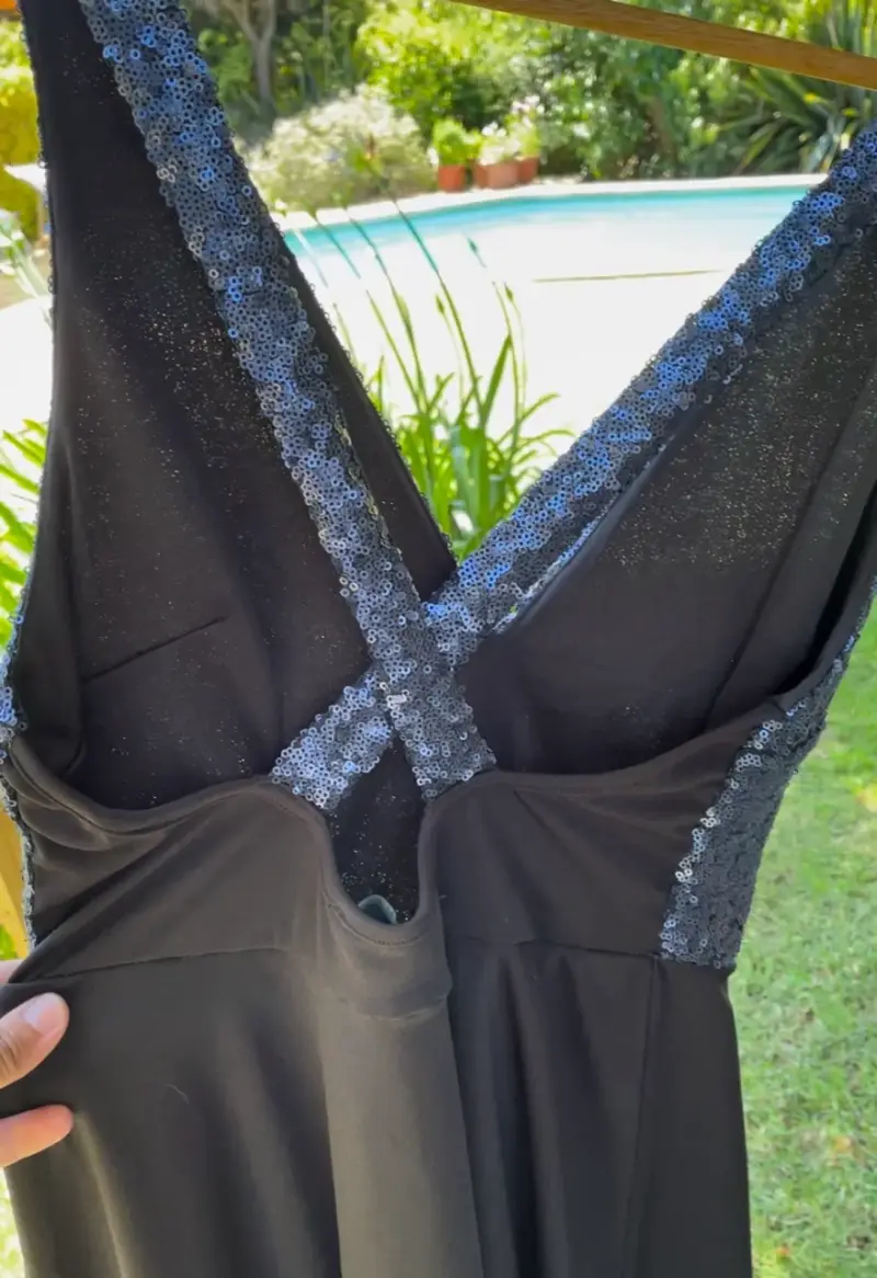 Vestido de fiesta lentejuelas azul y negro - 4