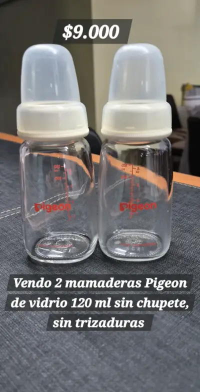 Mamaderas de vidrio Pigeon 120 ml sin chupete - miniatura 3