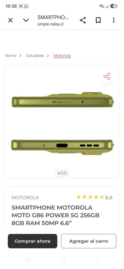 Smartphone Motorola G86 Power 256GB Verde - miniatura 2
