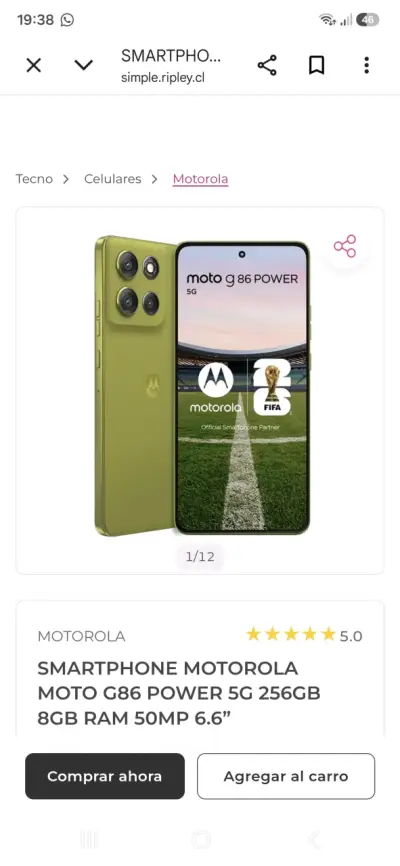 Smartphone Motorola G86 Power 256GB Verde - miniatura 3
