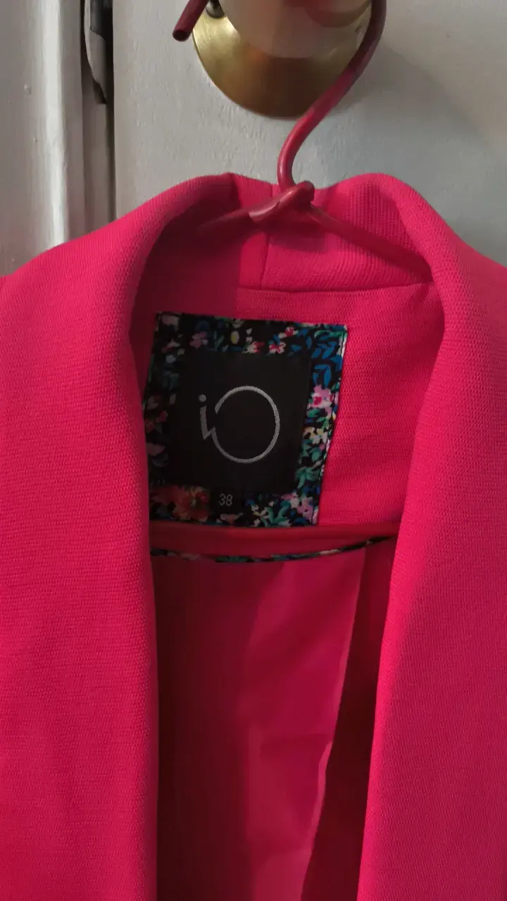 Blazer IO fucsia elegante para mujer, talla 38 - 2