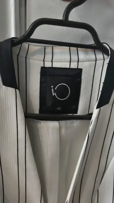 Blazer IO a rayas blanco y negro para mujer tallar - miniatura 2