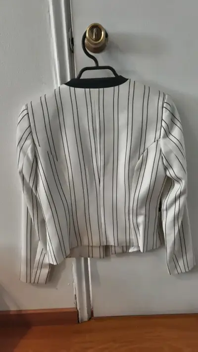 Blazer IO a rayas blanco y negro para mujer tallar - miniatura 3