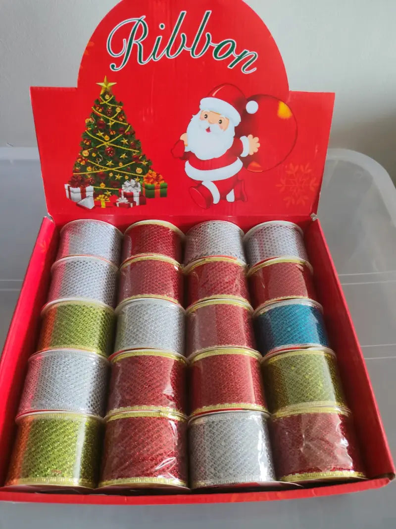 Set de 20 Cintas decorativas navideñas brillantes