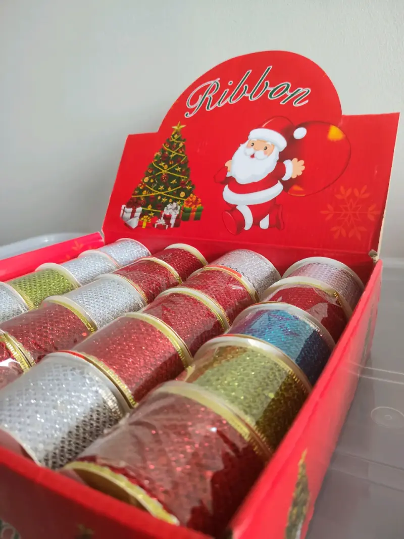 Set de 20 Cintas decorativas navideñas brillantes - 3