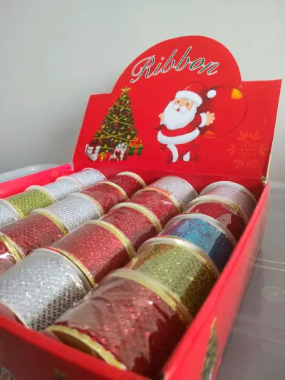Set de 20 Cintas decorativas navideñas brillantes - miniatura 3