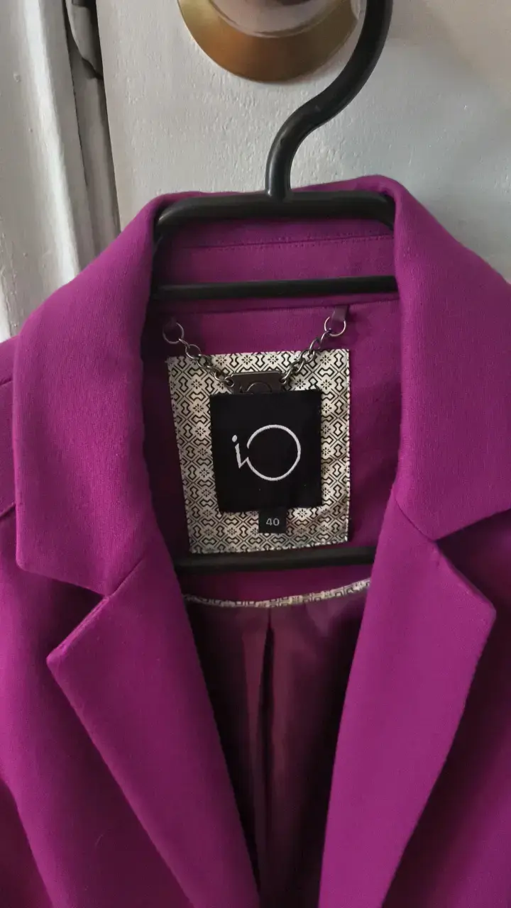 Blazer IO morado elegante para mujer talla 40 - 2