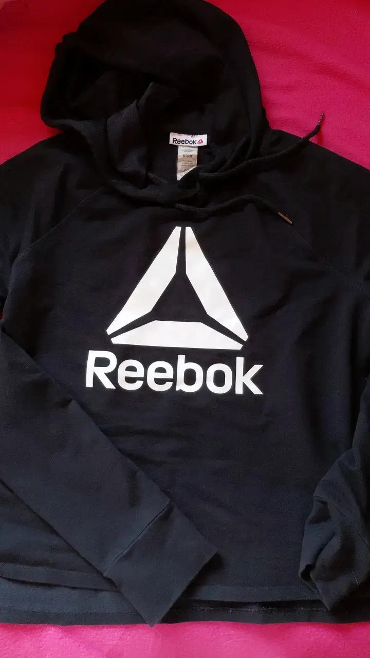 Polerón con capucha Reebok gris y negro - 2