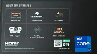 Asus TUF Dash F15 / Intel i7 / RTX 3050 / 24GB RAM - miniatura 5