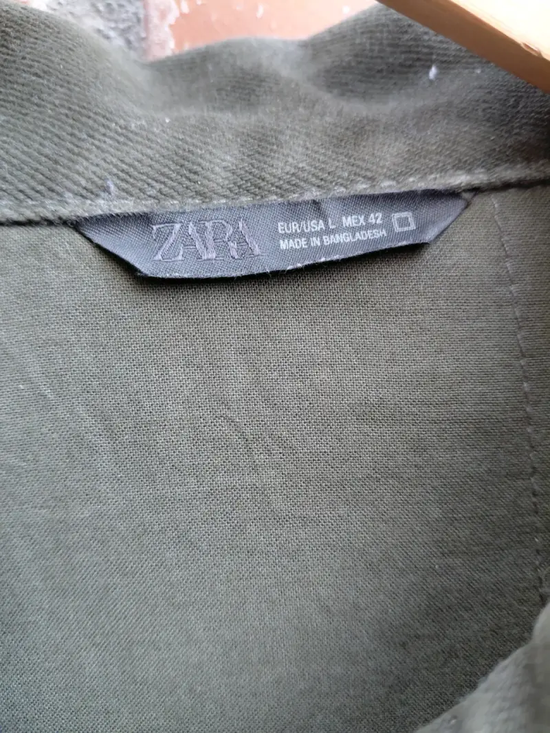 Chaqueta verde militar Zara para hombre - 2